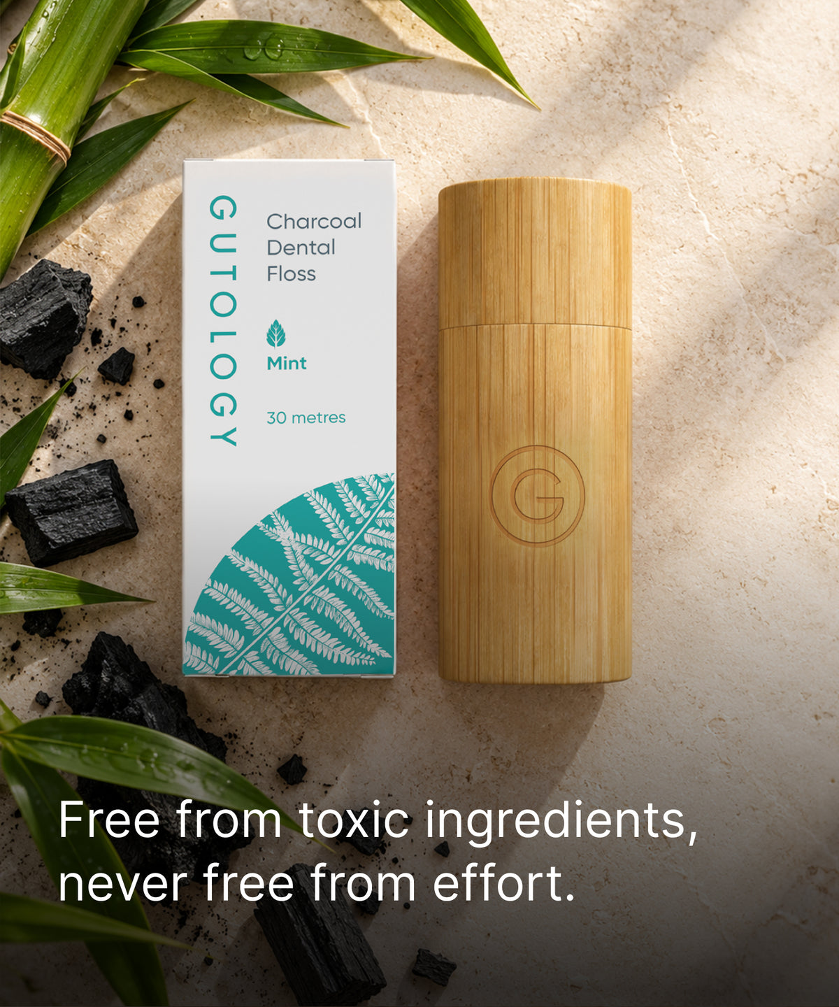 Microbiome-Friendly Charcoal Bamboo Dental Floss